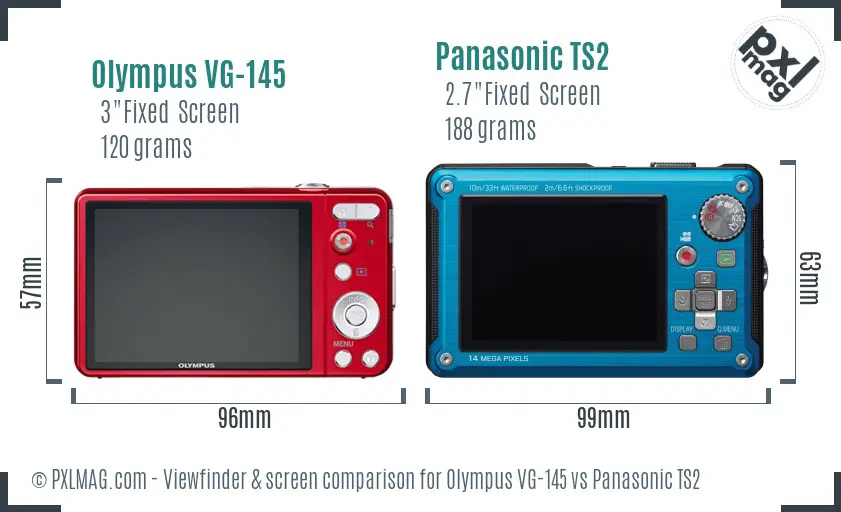 Olympus VG-145 vs Panasonic TS2 Screen and Viewfinder comparison Olympus VG-145 vs Panasonic TS2 Screen and Viewfinder comparison