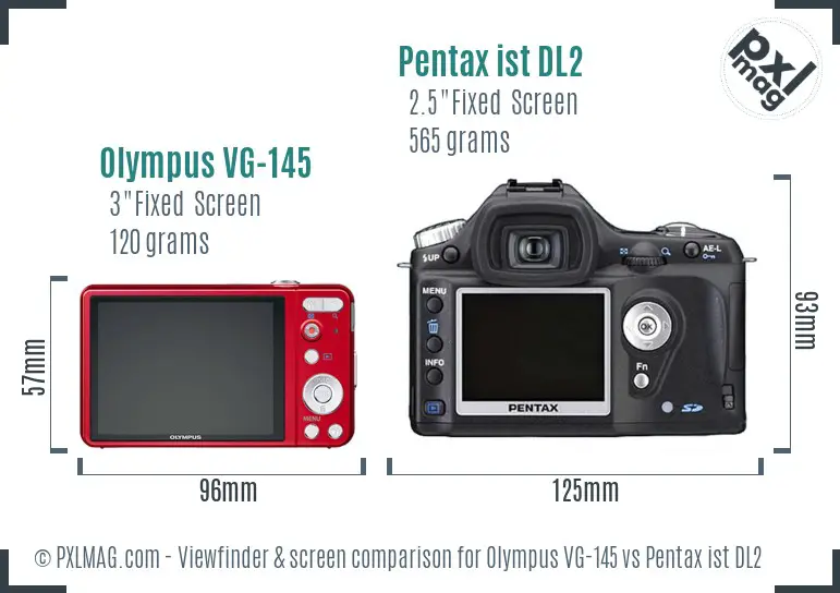 Olympus VG-145 vs Pentax ist DL2 Screen and Viewfinder comparison