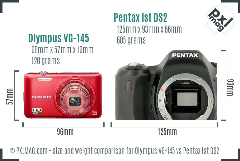 Olympus VG-145 vs Pentax ist DS2 size comparison