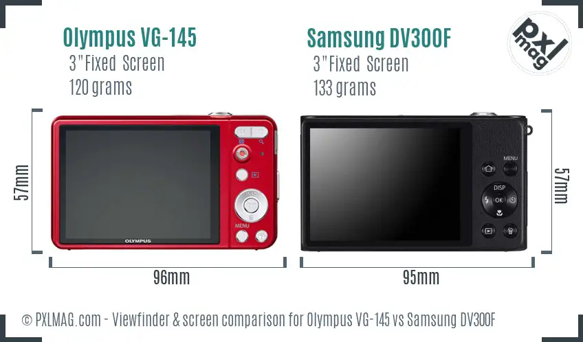 Olympus VG-145 vs Samsung DV300F Screen and Viewfinder comparison