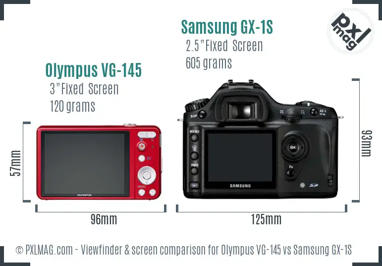 Olympus VG-145 vs Samsung GX-1S Screen and Viewfinder comparison