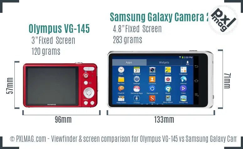 Olympus VG-145 vs Samsung Galaxy Camera 2 Screen and Viewfinder comparison