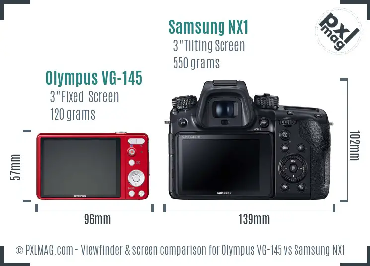 Olympus VG-145 vs Samsung NX1 Screen and Viewfinder comparison