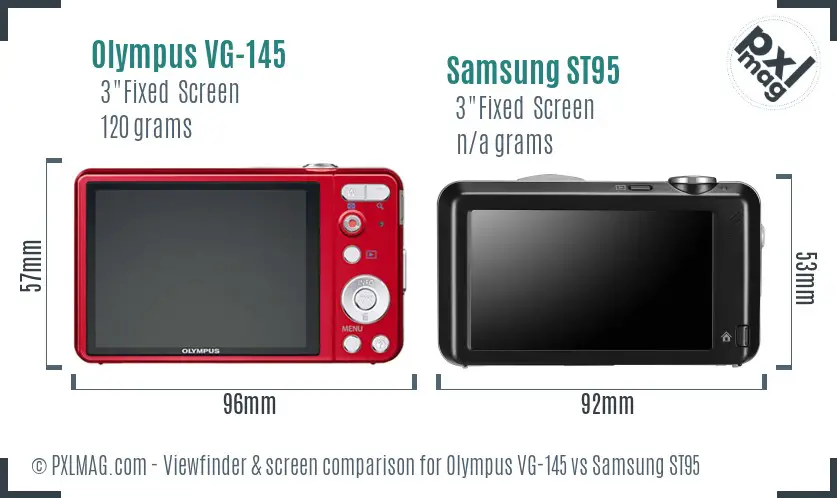 Olympus VG-145 vs Samsung ST95 Screen and Viewfinder comparison