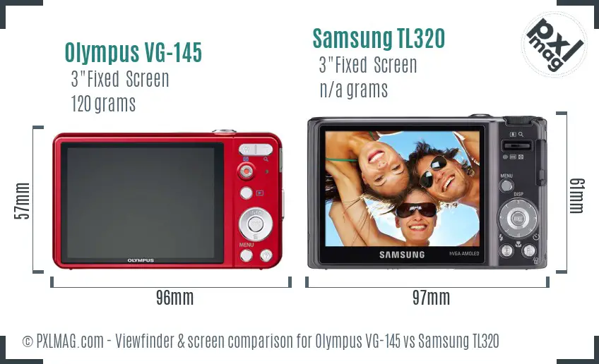 Olympus VG-145 vs Samsung TL320 Screen and Viewfinder comparison