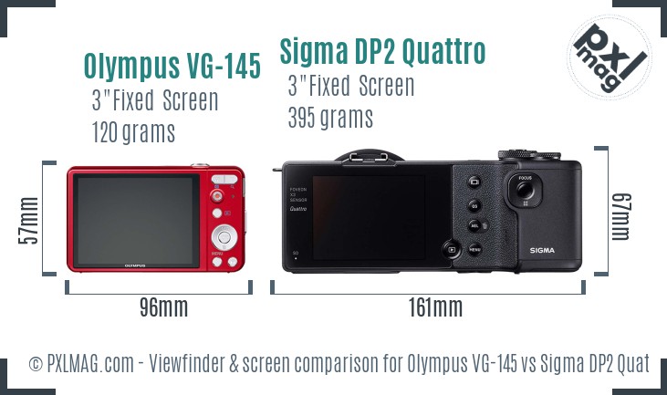 Olympus VG-145 vs Sigma DP2 Quattro Screen and Viewfinder comparison