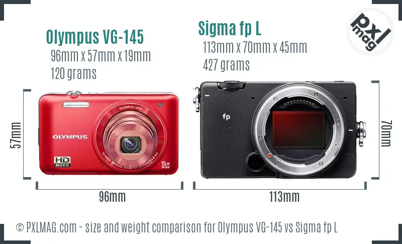 Olympus VG-145 vs Sigma fp L size comparison Olympus VG-145 vs Sigma fp L size comparison