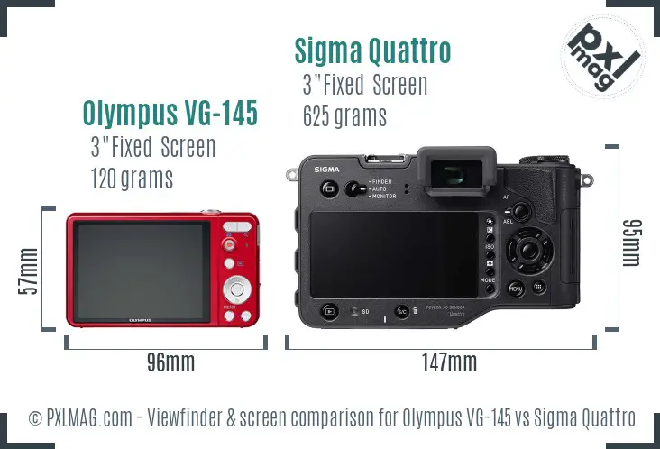 Olympus VG-145 vs Sigma Quattro Screen and Viewfinder comparison