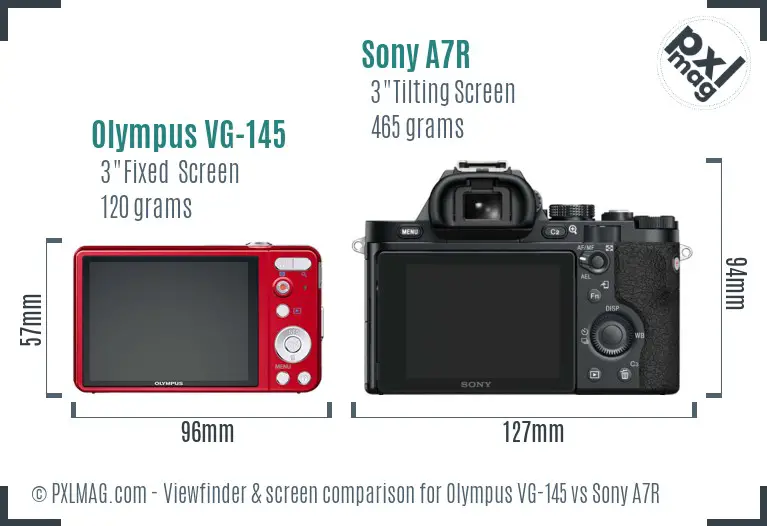 Olympus VG-145 vs Sony A7R Screen and Viewfinder comparison Olympus VG-145 vs Sony A7R Screen and Viewfinder comparison