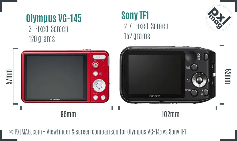 Olympus VG-145 vs Sony TF1 Screen and Viewfinder comparison