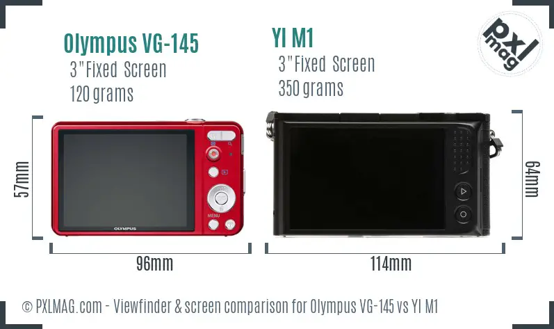Olympus VG-145 vs YI M1 Screen and Viewfinder comparison