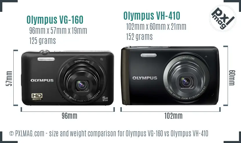 Olympus VG-160 vs Olympus VH-410 size comparison