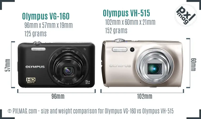 Olympus VG-160 vs Olympus VH-515 size comparison