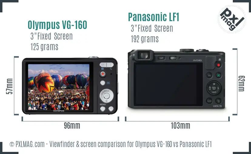 Olympus VG-160 vs Panasonic LF1 Screen and Viewfinder comparison