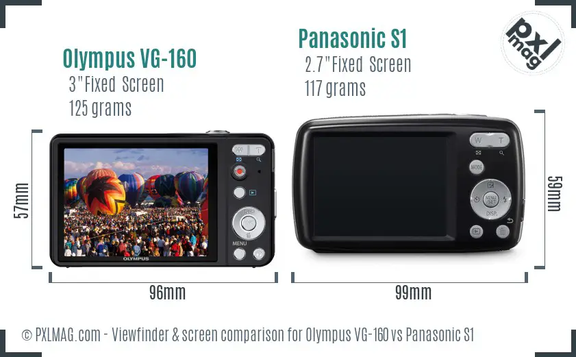 Olympus VG-160 vs Panasonic S1 Screen and Viewfinder comparison