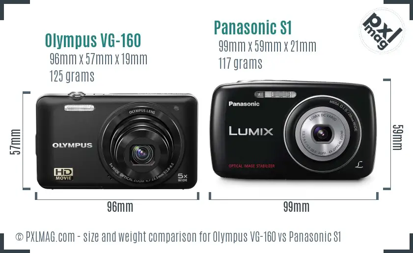 Olympus VG-160 vs Panasonic S1 size comparison