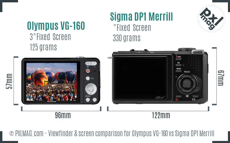 Olympus VG-160 vs Sigma DP1 Merrill Screen and Viewfinder comparison