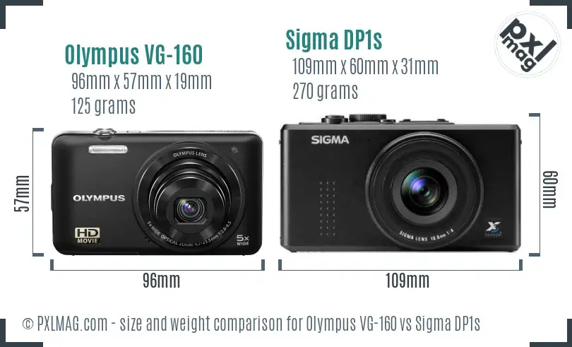 Olympus VG-160 vs Sigma DP1s size comparison