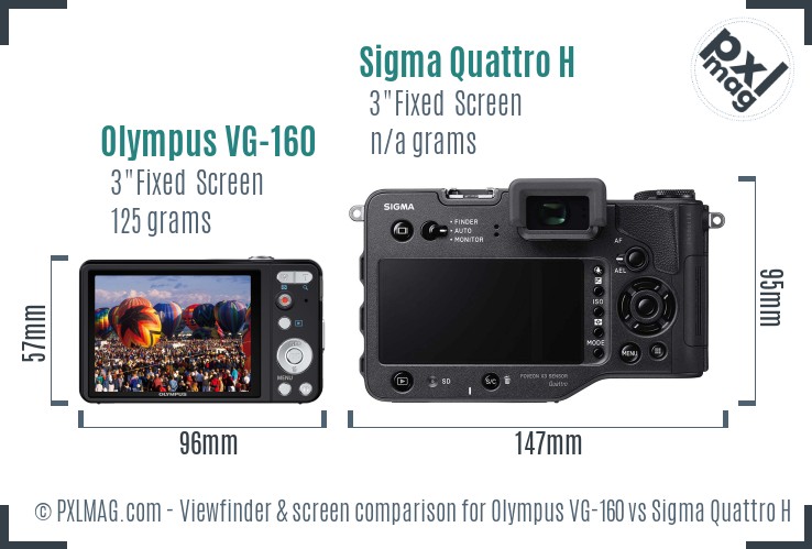 Olympus VG-160 vs Sigma Quattro H Screen and Viewfinder comparison
