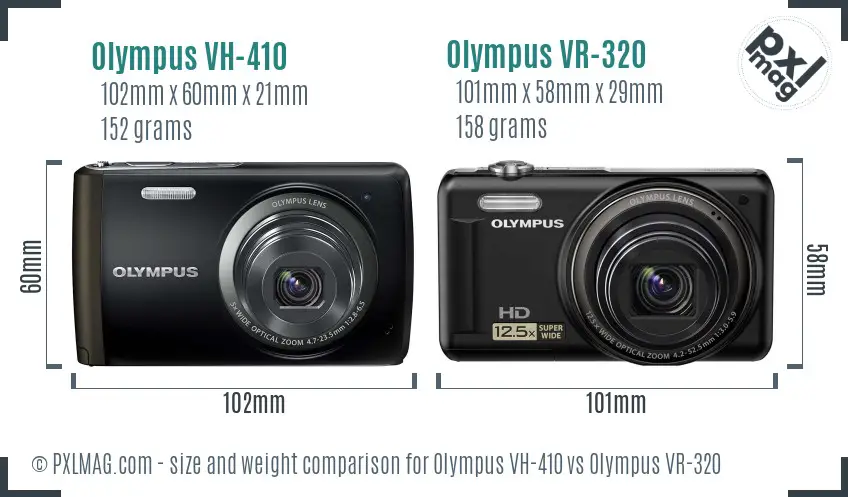 Olympus VH-410 vs Olympus VR-320 size comparison
