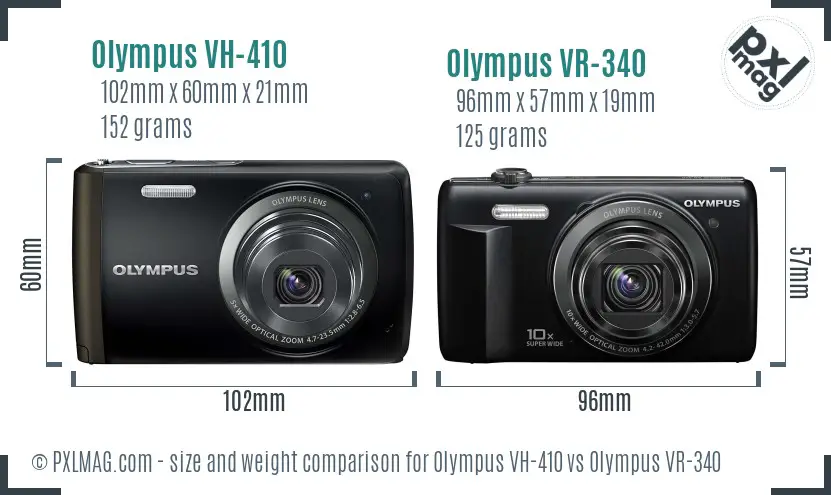 Olympus VH-410 vs Olympus VR-340 size comparison