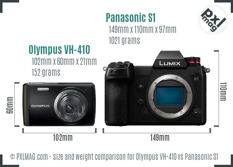 Olympus VH-410 vs Panasonic S1 size comparison