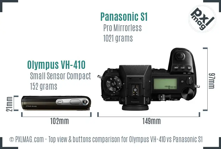 Olympus VH-410 vs Panasonic S1 top view buttons comparison