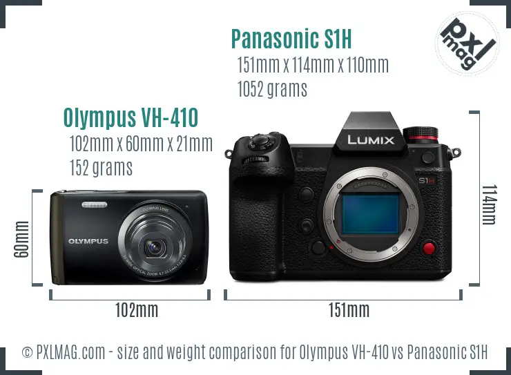 Olympus VH-410 vs Panasonic S1H size comparison