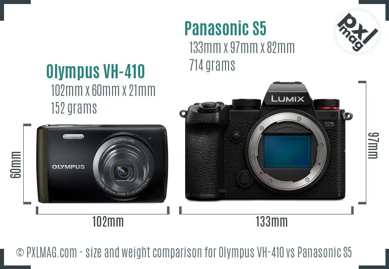 Olympus VH-410 vs Panasonic S5 size comparison