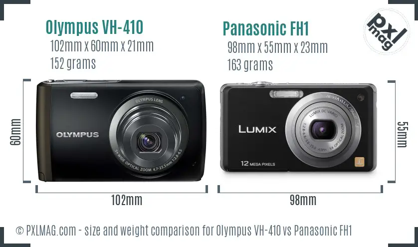 Olympus VH-410 vs Panasonic FH1 size comparison