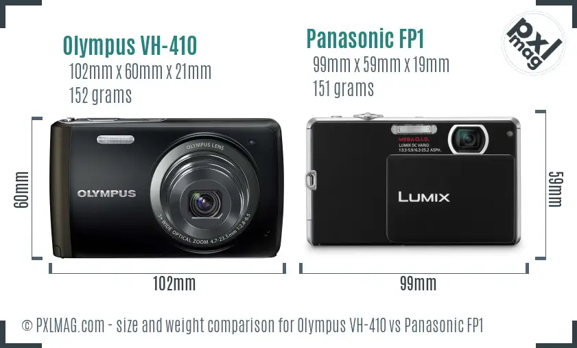 Olympus VH-410 vs Panasonic FP1 size comparison