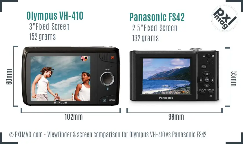 Olympus VH-410 vs Panasonic FS42 Screen and Viewfinder comparison