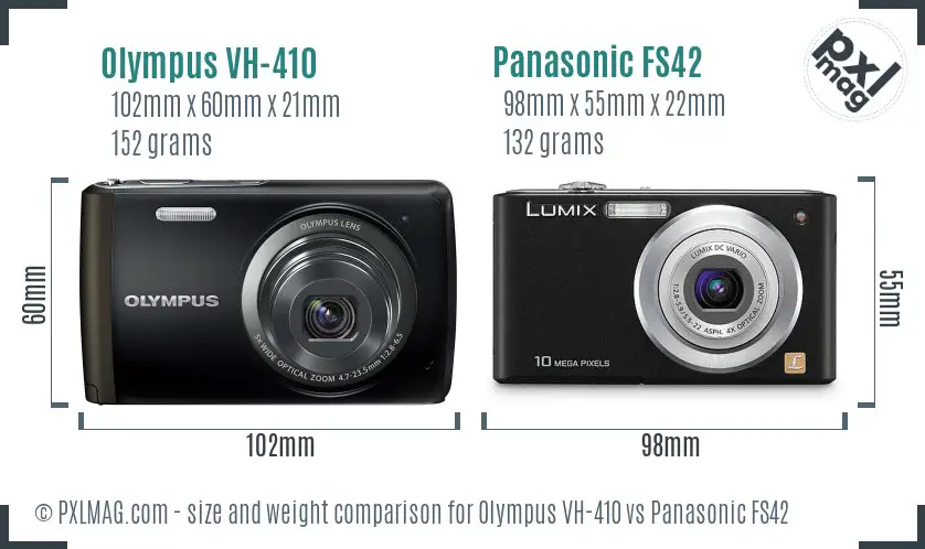 Olympus VH-410 vs Panasonic FS42 size comparison