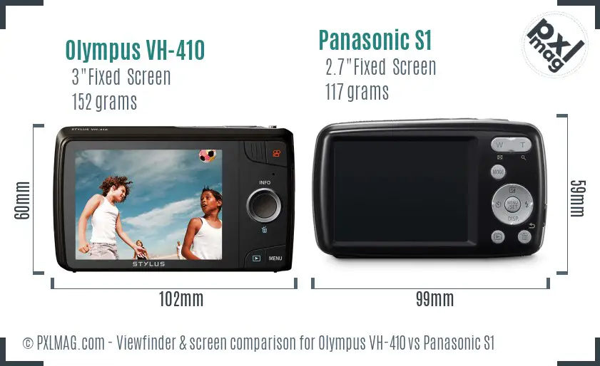 Olympus VH-410 vs Panasonic S1 Screen and Viewfinder comparison