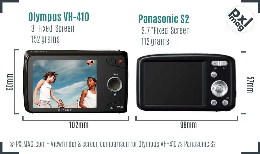 Olympus VH-410 vs Panasonic S2 Screen and Viewfinder comparison Olympus VH-410 vs Panasonic S2 Screen and Viewfinder comparison