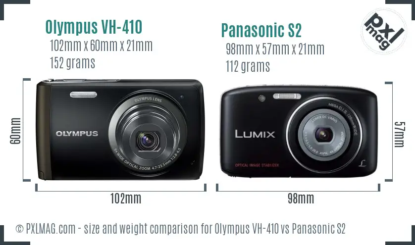 Olympus VH-410 vs Panasonic S2 size comparison Olympus VH-410 vs Panasonic S2 size comparison