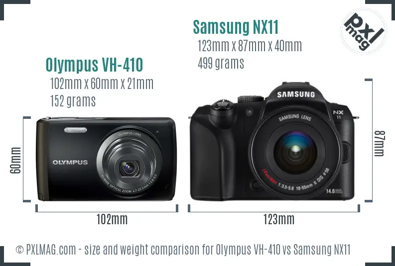 Olympus VH-410 vs Samsung NX11 size comparison Olympus VH-410 vs Samsung NX11 size comparison