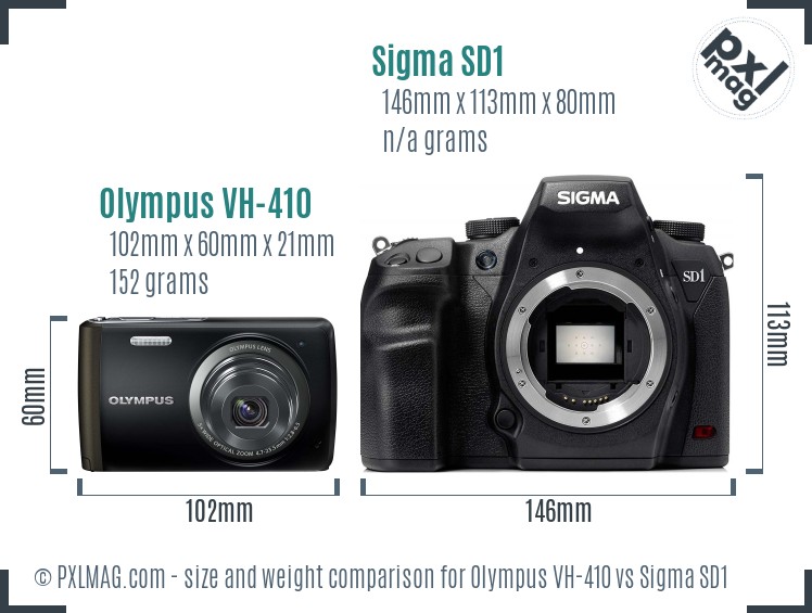 Olympus VH-410 vs Sigma SD1 size comparison