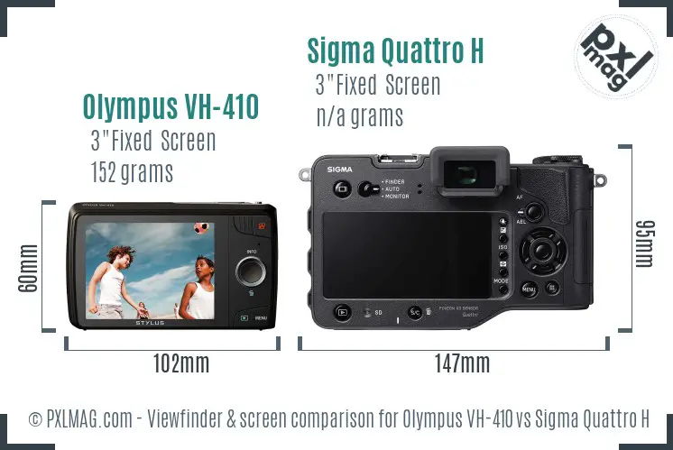 Olympus VH-410 vs Sigma Quattro H Screen and Viewfinder comparison Olympus VH-410 vs Sigma Quattro H Screen and Viewfinder comparison