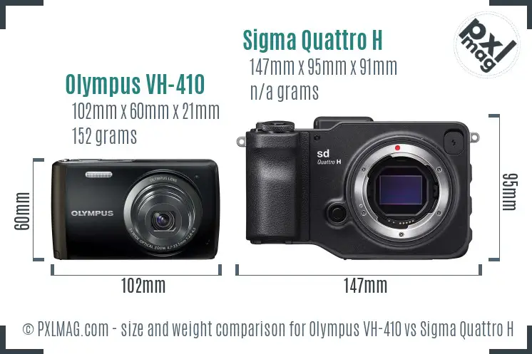 Olympus VH-410 vs Sigma Quattro H size comparison Olympus VH-410 vs Sigma Quattro H size comparison
