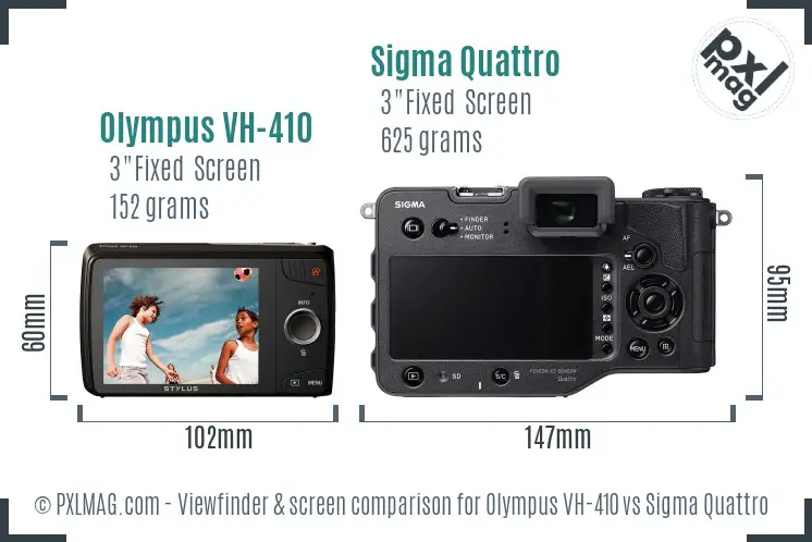 Olympus VH-410 vs Sigma Quattro Screen and Viewfinder comparison