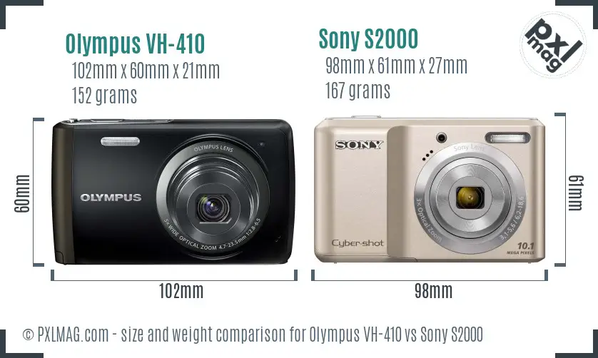 Olympus VH-410 vs Sony S2000 size comparison