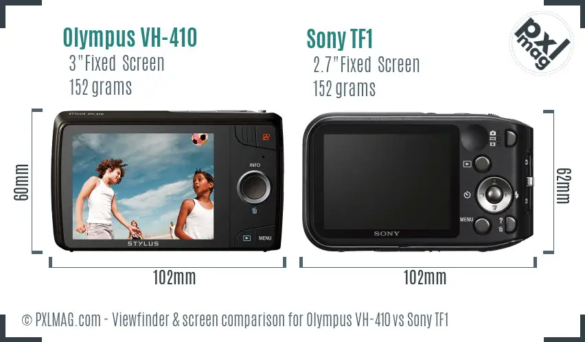 Olympus VH-410 vs Sony TF1 Screen and Viewfinder comparison