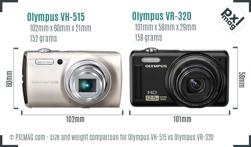 Olympus VH-515 vs Olympus VR-320 size comparison