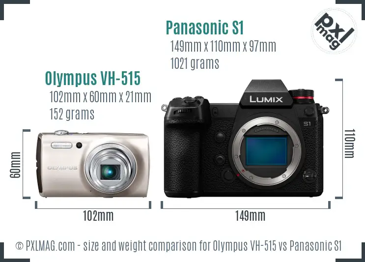 Olympus VH-515 vs Panasonic S1 size comparison