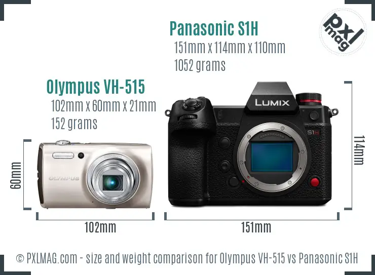 Olympus VH-515 vs Panasonic S1H size comparison