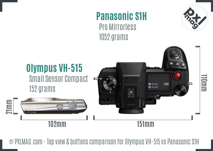 Olympus VH-515 vs Panasonic S1H top view buttons comparison