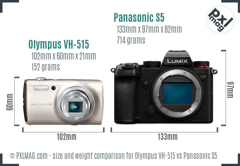 Olympus VH-515 vs Panasonic S5 size comparison
