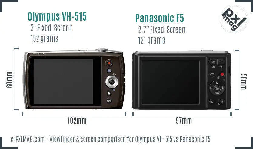 Olympus VH-515 vs Panasonic F5 Screen and Viewfinder comparison
