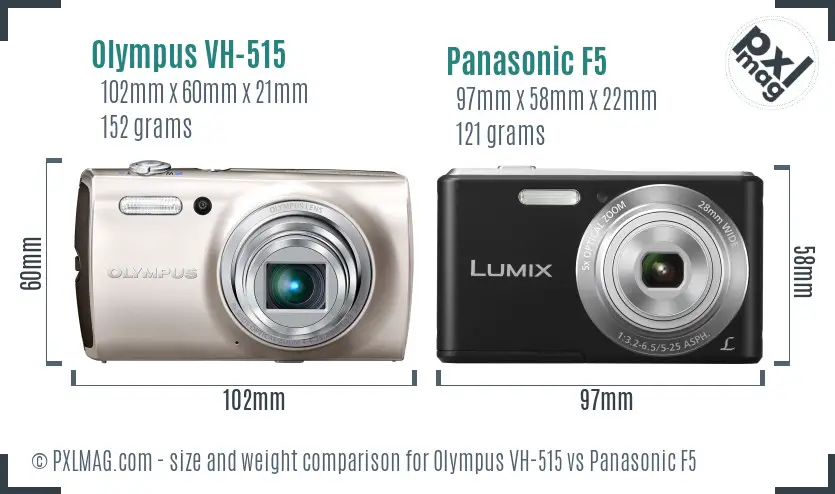 Olympus VH-515 vs Panasonic F5 size comparison